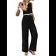 thumbnail image 2 of Conjunto de Dos Piezas de Verano para Mujer, Sin Mangas, con Tirantes Finos, Espalda Abotonada y Pantalones Anchos de . Negro XL, 2 of 10
