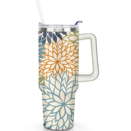 

40oz Boho Tumbler with Handle & Straw | Eco-Conscious Users | 40 oz Bohemia Theme Tumbler | Spill Proof Lid | Double Insulated | Reusable & Sustainable