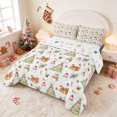 thumbnail image 3 of Manfei Reindeer Full Size Comforter Sets Christmas Bedding Comforter Set, Olive Cream 3-Pieces 1 Comforter and 2 Pillowcases, Xmas Reversible, 3 of 6