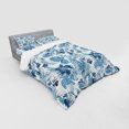 thumbnail image 3 of Ambesonne Leaf Bedding Set 3 Pcs, Hawaiian Flowers Palm Tree, Twin, Dark Blue Lilac, 3 of 3