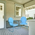 thumbnail image 2 of Northlight 34" Outdoor Retro Metal Tulip Armchair, Sky Blue, 2 of 4