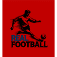thumbnail image 2 of "Real Football" Sports Back to School Adult Red Crew Neck Short Sleeve Tee-Large, 2 of 4