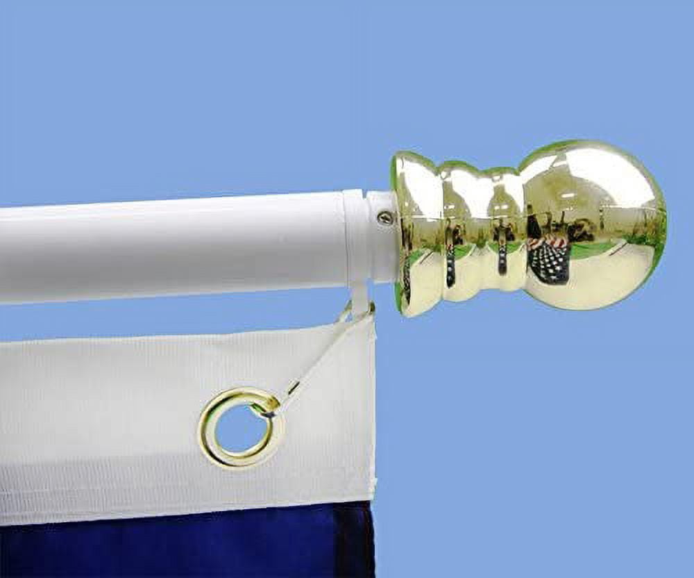 G128 -6 Ft White Flag Pole No Tangle Aluminum Spinning Flagpole: Aluminum Wall Mount |Flag Excluded