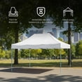 thumbnail image 3 of Ilios Innova | Toldo Plegable Blanco 3x4.5 Carpa para Exteriores Resistente al Clima, Impermeable, Estructura de Hierro y Tela Oxford 600D., 3 of 9
