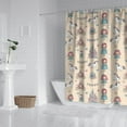 thumbnail image 2 of Beige Princess Carriage Pattern Shower Curtain 72"x84" ,Bathroom Decorative Shower Curtains Set with 12 Hooks,Modern Waterproof Washable Shower Curtain, 2 of 6