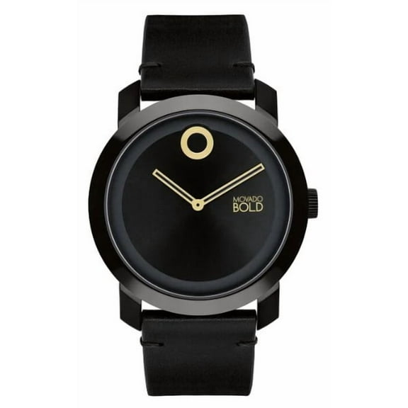 Movado 3601062 Trend Impulse Black Dial Black Leather Band Men's Watch