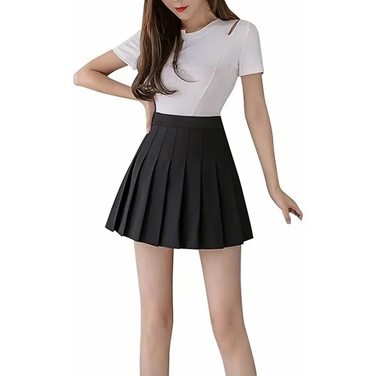 High waisted black skirt on sale hot sale