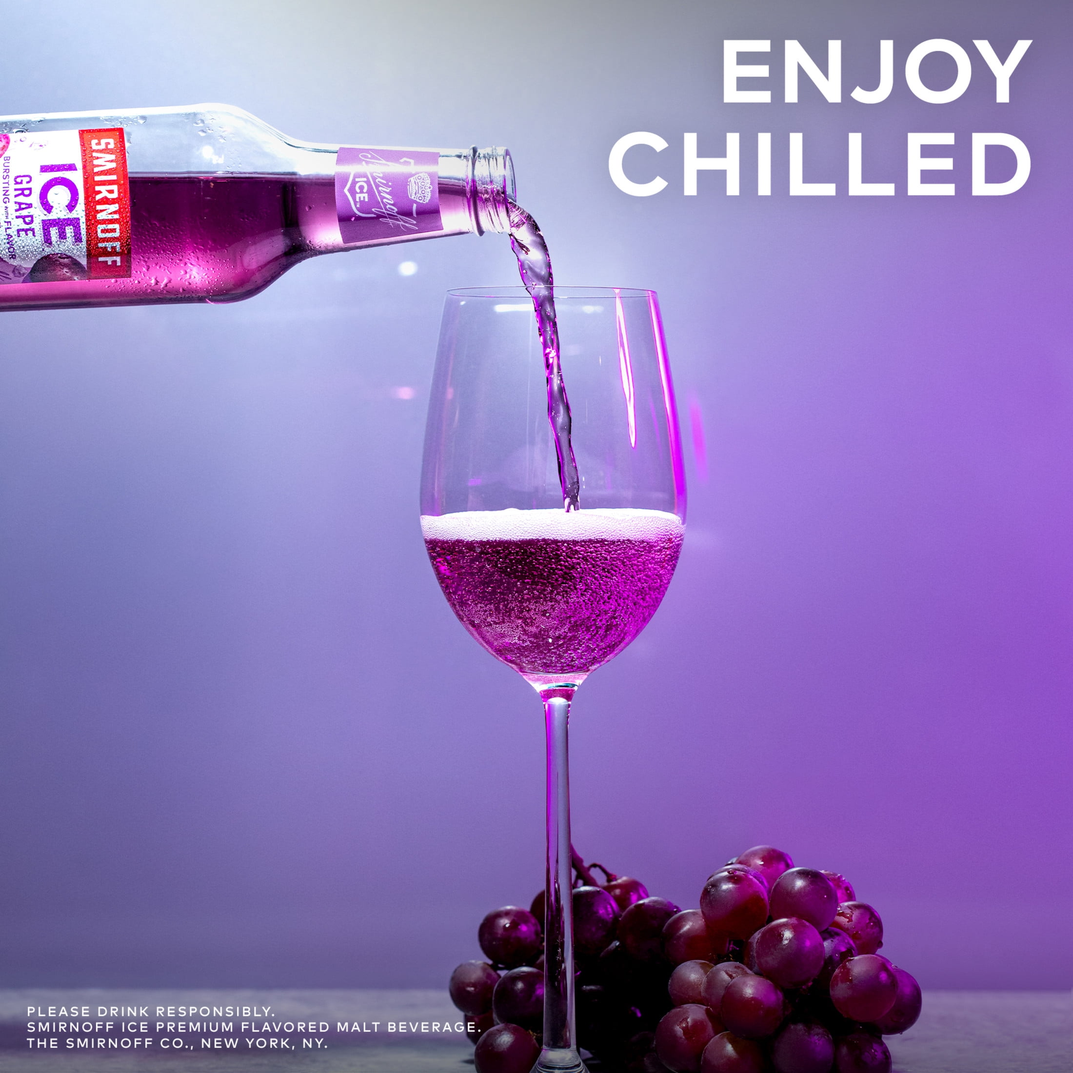 Smirnoff Ice Grape, 6 pack, 11.2 fl oz Bottles, 4.5% ABV