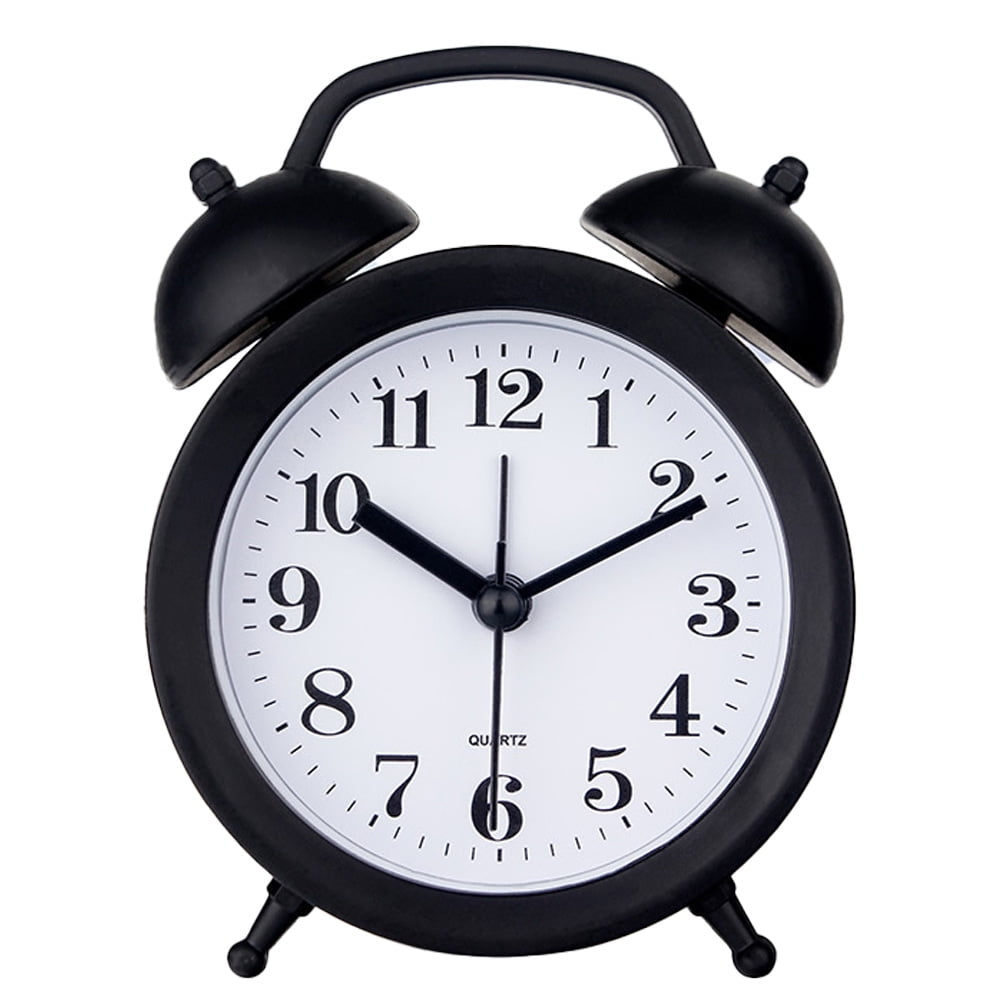 Mini Cute Vintage Retro Analog Twin Bell Alarm Clock for Kids,No Snooze