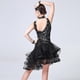 thumbnail image 3 of de Baile Latino con Lentejuelas Impreso Floral de Malla Leotardo de Gimnasia para Ballet Yinane Vestido de baile, 3 of 8