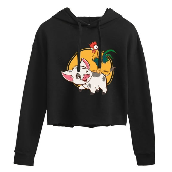 Disney - Pua And Hei Ehi - Juniors Cropped Pullover Hoodie