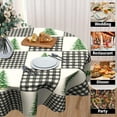 thumbnail image 4 of Winter Tablecloth Round 60 Inch - Xmas Buffalo Plaid Table Cloth Forest Gingham Table Cover for Farmhouse Holiday Kitchen Dining Party, 4 of 7