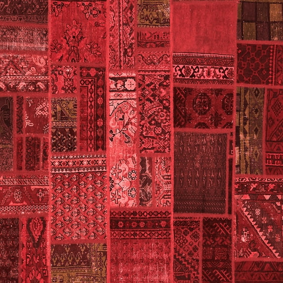 Ahgly Company Indoor Square Oriental Red Modern Area Rugs, 8' Square