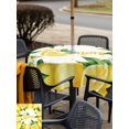 thumbnail image 5 of Outdoor Tablecloth with Umbrella Hole for Patio/Picnic/Party/Camping, Yellow Lemon Waterproof Table Cloth Square Cover Washable, Summer Botanical Lemons Cute (60"x 60"), 5 of 8