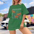 thumbnail image 5 of Graphic Tees for Women T-Shirts Oversized Graphic Print Shirts for Women – Casual Tops Tee with Artwork Green 3XL, 5 of 5