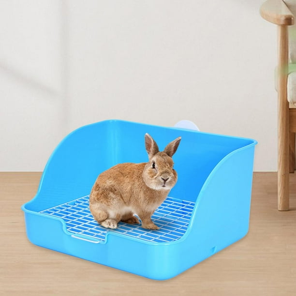 Caja de arena para conejos Yinane bandeja rectangular para mascotas Azul