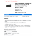 thumbnail image 2 of Rear Left Door Handle - Compatible with 2007 Chevy Silverado 2500 HD Classic Extended Cab Pickup, 2 of 2