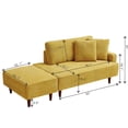 thumbnail image 3 of Aukfa 2 in 1 Chaise Lounge Chair with Ottoman & 2 Throw Pillows,Oversized Boucle Lounge Reading Chair for Living Room/Bedroom,Yellow, 3 of 3