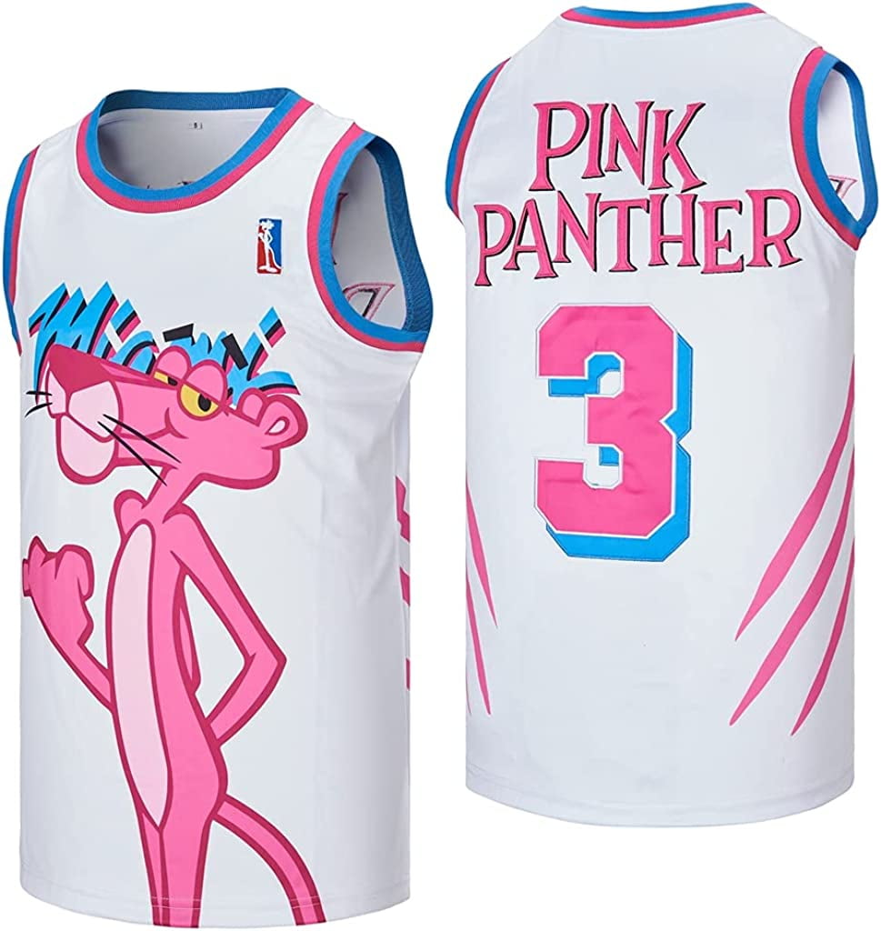 MIAMI PINK PANTHER #3 STITCHED BASKETBALL JERSEY MEN-2XL new without tags