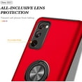 thumbnail image 6 of Case for Samsung Galaxy S20 FE 5G,Dual Layer Hard Military Phone Case with 360 Degree Ring Stand Silicone Bumper Shockproof Protective Case (Camera Protection) Magnetic Car Holder Cover-Red, 6 of 14