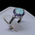 thumbnail image 3 of Fire Opal Statement Ring for Women Purple Cz Ginger Lyne Collection, 3 of 6