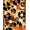 Brown Black Orange, Pattern 9, variant on Design&I 8'x10' Washable Area Rug Sleek Flatweave Pet Friendly Record Vinyl Retro Music Abstract Turntable Motif Cd Disc Shape for King Size Bedroom, Under Bed
