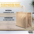 thumbnail image 4 of Fresno Eco Friendly Jute Tote Bags Set of 10, Bulk Pack - Reusable, Great for Tradeshows, Grocery, Shopping and Outdoor Events - Light Beige, 4 of 5