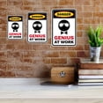 thumbnail image 4 of Portrait Round Plus Danger Genius At Work Wall or Door Sign | Easy Installation | Funny Novelty Imitation Warning Signs -Small, 4 of 6