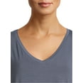 thumbnail image 4 of Time and Tru Women's Short Sleeve V-Neck Tunic T-Shirt, 4 of 5