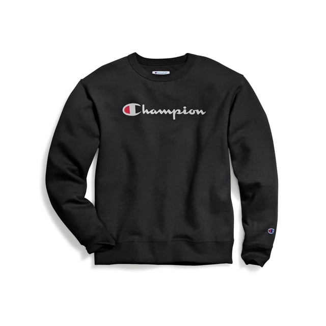 Champion Chandail Molletonné à Col Rond Powerblend pour Homme, TP, Noir à Inscription