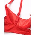 thumbnail image 5 of zdhoor Women's Satin Balconette Bra Demi Half Cup Push Up Underwire Bra Lingerie Shelf Bra Tops Red S, 5 of 7