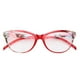 thumbnail image 3 of Gafas de lectura unisex con detalles en rojo, aumento de +200, diseño elegante y liviano para hombres y mujeres, 3 of 8
