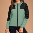 thumbnail image 4 of Women's Athletic Jackets Contrast Color Hooded Zip Up Jacket Long Sleeve Waterproof Windbreaker with Pockets Casual Fall Outdoor Sportswear, 4 of 10