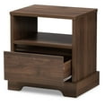 thumbnail image 2 of Baxton Studio Burnwood Modern and Contemporary Walnut Brown Finished Wood 1-Drawer Nightstand, 2 of 10