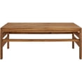 thumbnail image 1 of Modern Slat-Top Solid Acacia Wood Outdoor Coffee Table in Brown, 1 of 2