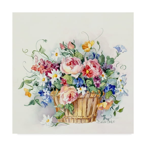 Trademark Fine Art 'Rose Basket' Canvas Art by Barbara Mock
