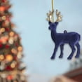 thumbnail image 6 of Danhjin Reindeer Christmas Decor, 5.12x3.35x0.79in Glitter Deer Figurines Miniature Gift Hanging Ornaments for Winter Display, Holiday Tabletop Decor, Christmas Village Scene, 6 of 8
