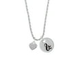 thumbnail image 2 of Delight Jewelry Silvertone Clear Crystal Heart Silvertone Script Initial Disc - & - Charm Necklace, 20"+3", 2 of 4
