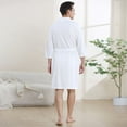 thumbnail image 6 of Robes for Men, PUTUO Mens Robe, Lightweight Soft Spa Nightgowns Pajamas for Men with Pockets, White, 6 of 6