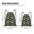 thumbnail image 4 of Drawstring Backpack - black Asparagus Print Splash Proof Small Drawstring Gym Bag for Women Men, Cinch Sports String Bag Backpack for Travel Swimming Beach, 4 of 8