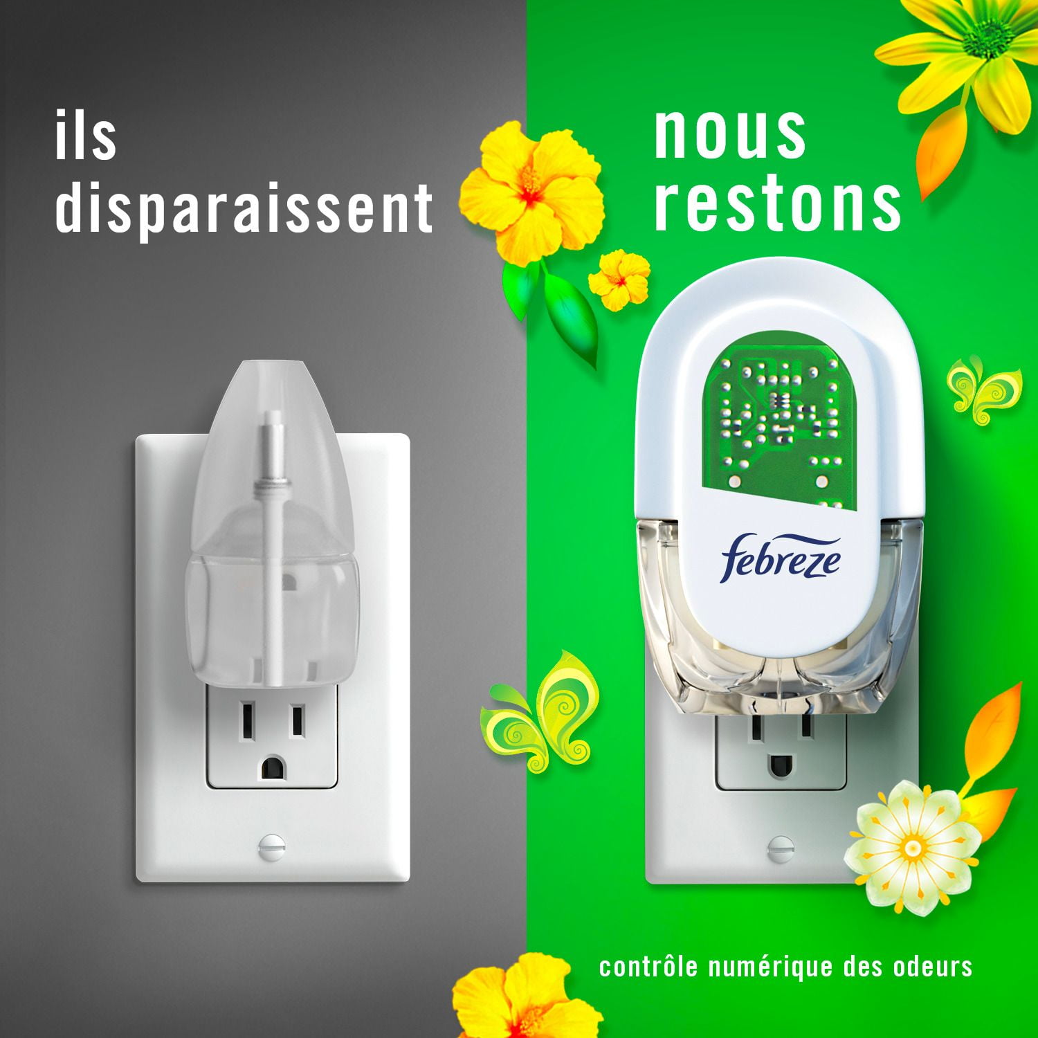 Febreze Plug In Air Freshener, Odor-Fighting Scented Oil Starter Kit, Gain Scent, Warmer + 4 Refill