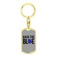thumbnail image 4 of Police Back The Blue Stainless Steel or 18k Gold Premium Swivel Dog Tag Keychain, 4 of 10