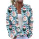 thumbnail image 2 of Cárdigan informal de punto con estampado navideño para mujer, chaqueta con botones y abrigo para mujer, 2 of 5