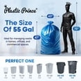 thumbnail image 4 of (100 Pack) 55-60 Gallon Trash Bags, 2 Mil, Heavy Duty, Fit Rubbermaid Brute Rollout, Round and Square 32-55 gal Trash Cans, 43" x 47" Large Durable Garbage Trash Can Liners, Bulk (2 Mil Blue), 4 of 9