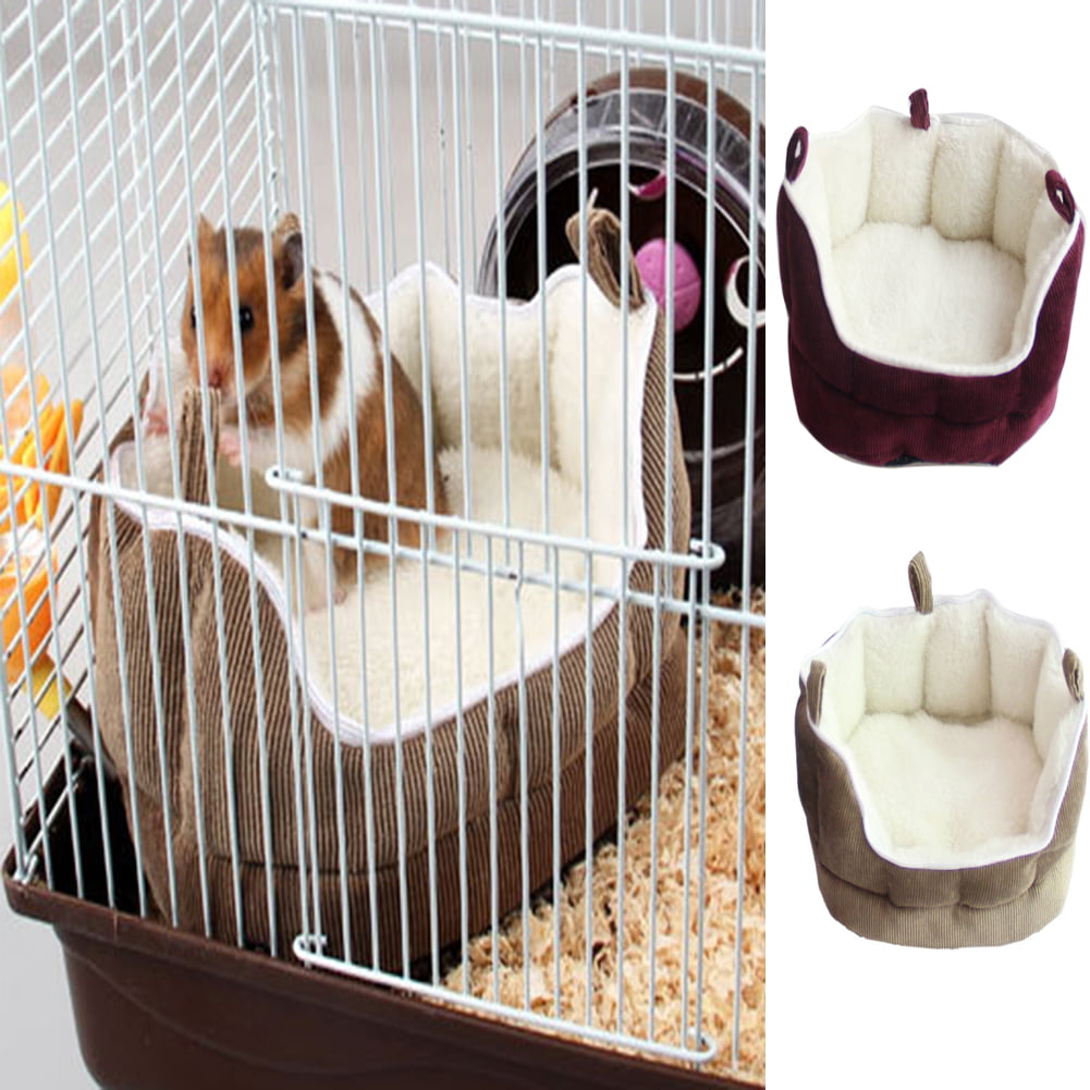 Coffee 2 Pieces Small Pet Cage Hammock Hanging Tunnel for Small Animals Hanging Bed Cage Guinea Hammock Cage Accessories for Ferret Rat Chincilla Hammock Sleeper Cage Accessories Set 