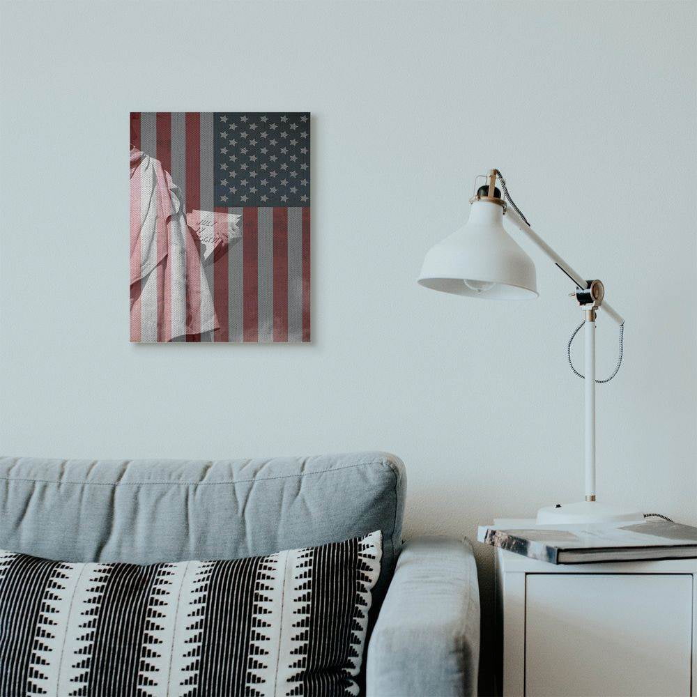 Stupell Industries American Flag USA Rustic Liberty Design Canvas Wall Art by Daniel Sproul