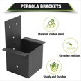 thumbnail image 2 of 4 Pcs Supports de Pergola 4x4 Po (Réel 3.6X3.6 Po), Supports de Poteaux de Rafter, Kit de Pergola, Supports de Gazebo Support Mural, 4 Pcs Supports de Pergola, Noir, 2 of 6