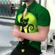 thumbnail image 4 of Camisa de manga corta con cuello en V para hombre, con estampado de Halloween, informal, con estampado de blusa Pompotops oipoqjl46020, 4 of 7