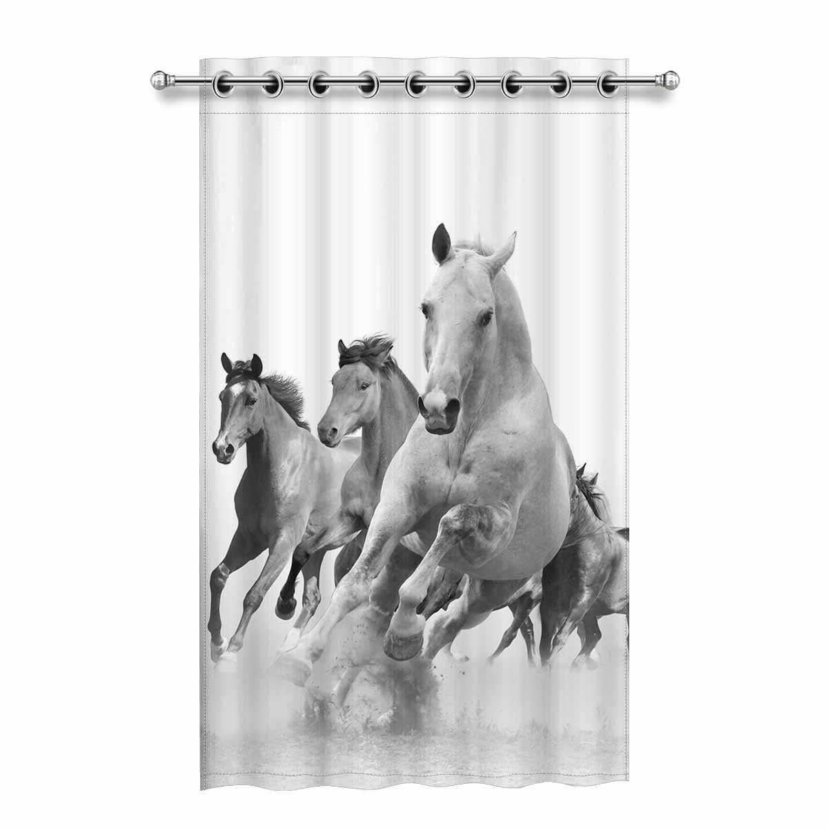 MKHERT Horse Blackout Window Curtain Drapes Bedroom Living Room Kitchen