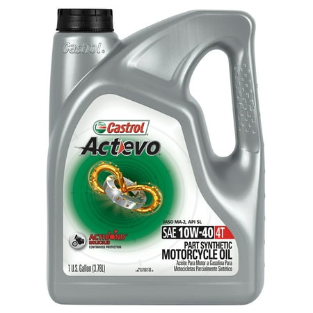 - Castrol Actevo 4T 10W-40 Part Synthetic Motorcycle Oil, 1 GAL
